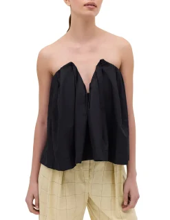 BLACK COTTON PRISM TOP