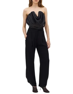 BLACK LIQUID ORGANZA TIDAL BUSTIER TOP