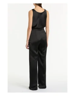 BLACK SATIN SCOOP CAMI