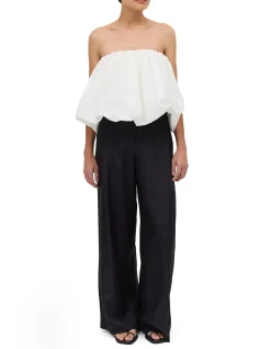 BLACK SILK RAY PANT