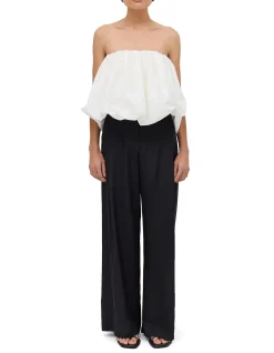BLACK SILK RAY PANT