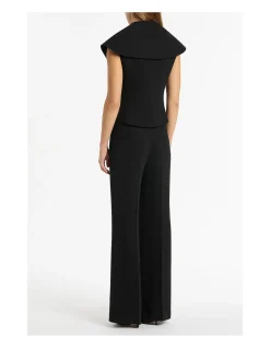 BLACK CREPE LOW WAIST PANT