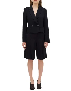 BLACK CREPE SUITING MURMUR JACKET