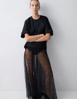BLACK SATIN EVOLVE TOP