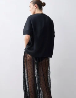 BLACK SATIN EVOLVE TOP