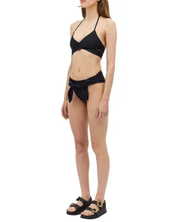 BLACK SPANDEX RISING SWIM BOTTOM