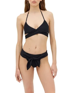 BLACK SPANDEX RISING SWIM BOTTOM