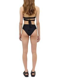 BLACK SPANDEX RISING SWIM BOTTOM