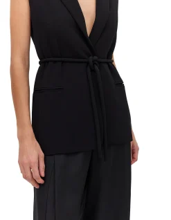 BLACK SUITING SHIFTING VEST