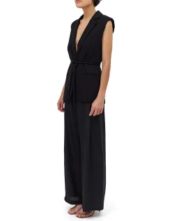 BLACK SUITING SHIFTING VEST