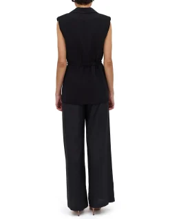 BLACK SUITING SHIFTING VEST