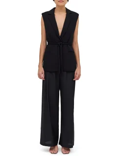 BLACK SUITING SHIFTING VEST