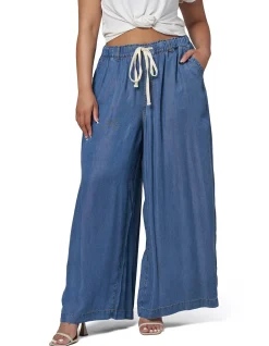 Blake Chambray Wide Leg Drawstring Pants