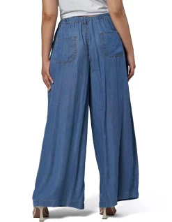 Blake Chambray Wide Leg Drawstring Pants