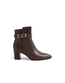Blida Buckle Strap Leather Ankle Boots