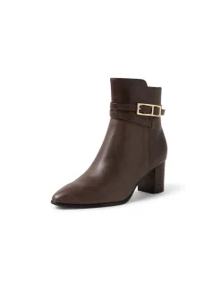Blida Buckle Strap Leather Ankle Boots