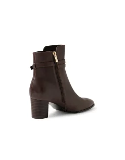 Blida Buckle Strap Leather Ankle Boots