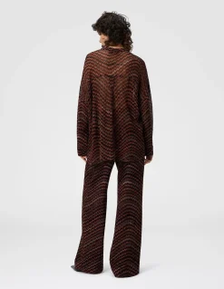BLOUSE WITH MANDARIN COLLAR AND ZIGZAG PATTERN