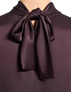 Blouson Sleeve Dress in Satin