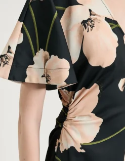 BLUSH POPPY SATIN BACK CREPE DRESS