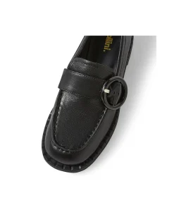 Boam Buckled Leather Loafers Black