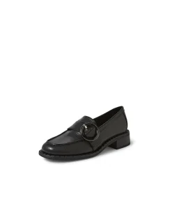 Boam Buckled Leather Loafers Black