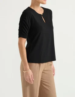 BOAT NECK 3/4 SLEEVE TOP