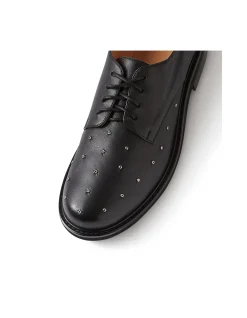 Boogie Studded Leather Lace Up Flats