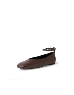 BOOSTE Braided Ankle Strap Ballet Flats