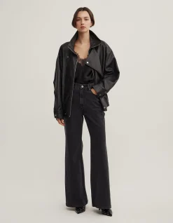 Bootcut Washed Black Fit And Flare Jeans