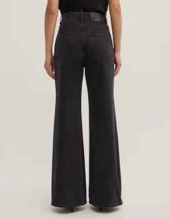 Bootcut Washed Black Fit And Flare Jeans
