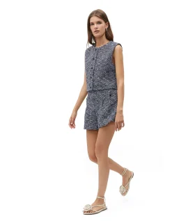 Boucle Vest with Button Front and Textured Finish