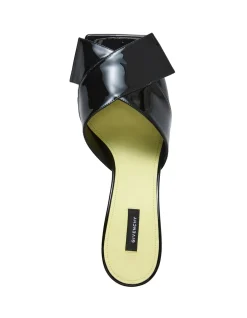 Boudoir Fold Sculpted Heel Leather Mules