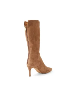 Bowee Pointed Toe Suede High Heel Calf Boots