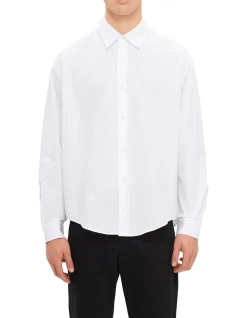 Boxy Fit Shirt with Red Embroidery