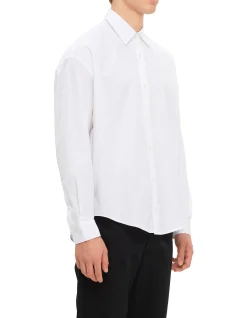 Boxy Fit Shirt with Red Embroidery