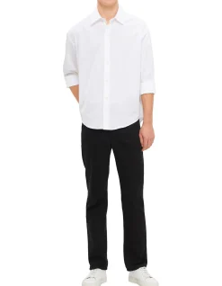 Boxy Fit Shirt with Red Embroidery
