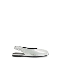 BREETNY Crackle Leather Slingback Flats