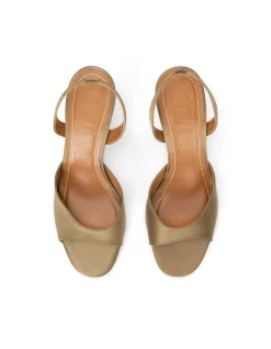 Brigitte Satin Slingback Kitten Heel Sandals