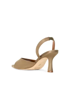 Brigitte Satin Slingback Kitten Heel Sandals