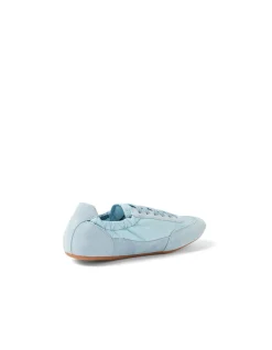 Brisk Steel Suede Fabric Lace Up Trainers