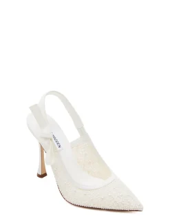 BRI SLINGBACK PUMP WHITE LACE PEARL