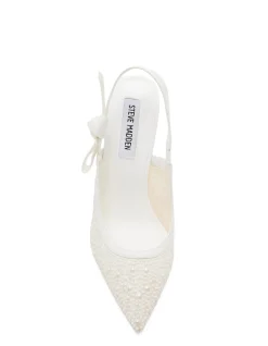 BRI SLINGBACK PUMP WHITE LACE PEARL