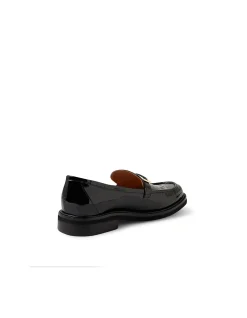 Brogane Gold Buckle Patent Leather Loafers