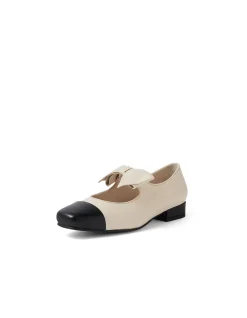Broocks Bow Detail Two Tone Mary Jane Flats