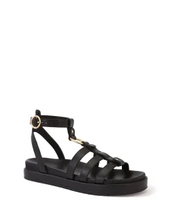 Bruna Black Leather Sandal