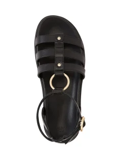 Bruna Black Leather Sandal