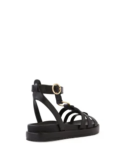 Bruna Black Leather Sandal