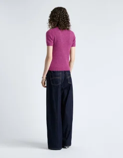 BRUSHED ALPACA WOOL BLEND SHORT SLEEVE TEE