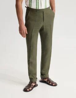 BRYON HERRINGBONE PANT SIDE TAB/CUF